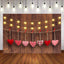Mocsicka Happy Valentine's Day Wooden Floor Red Hearts Glitter Background-Mocsicka Party