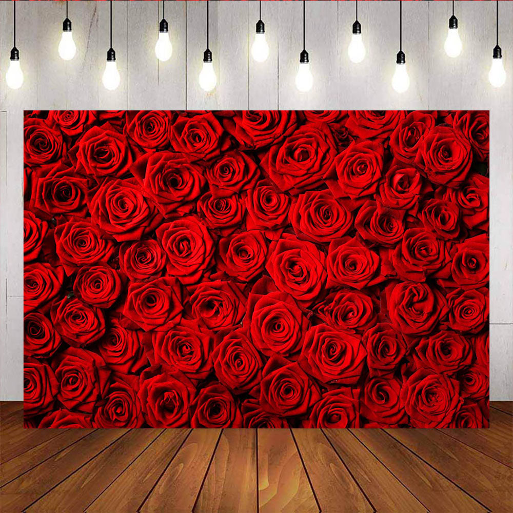 Mocsicka Happy Valentine's Day Red Rose Flowers Photography Background-Mocsicka Party