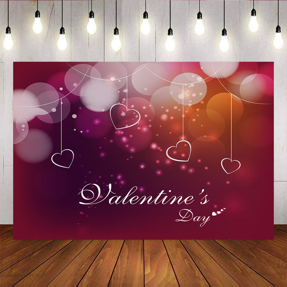 Mocsicka Happy Valentine's Day Red Hearts Glitter Dots Backdrops-Mocsicka Party
