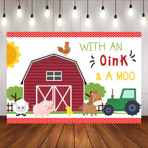 Mocsicka Farm Birthday Party Decor Lattice Tractor Animals Photo Backdrop-Mocsicka Party