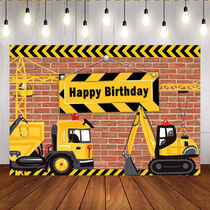 Mocsicka Construction Birthday Party Supplies Dump Truck Custom Backdrop