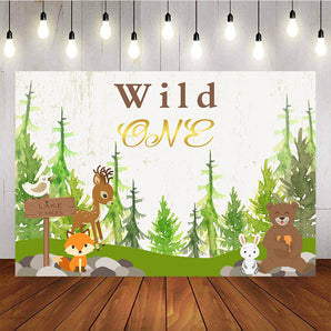 Mocsicka Wild One Birthday Party Props Forest and Wild Animals Backdrops