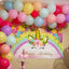 Mocsicka Unicorn Theme Birthday Party Prop Rainbow Flowers and Gold Dots Backdrop-Mocsicka Party