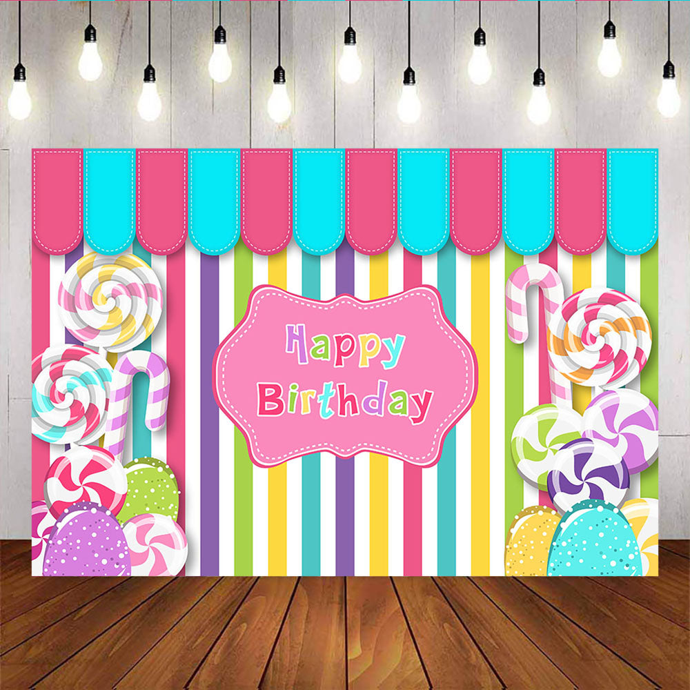 Mocsicka Sweet Candy Birthday Backdrop Color Stripes Newborn Back Ground