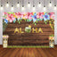 Mocsicka Aloha Theme Party Decor Hawaii Floral Wooden Floor Birthday Backdrop-Mocsicka Party