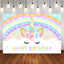 Mocsicka Flowers Unicorn Happy Birthday Party Decor Rainbow and Little Stars Backdrops-Mocsicka Party