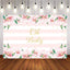 Mocsicka Oh Baby Pink Flowers Stripes Baby Shower Party Decoration Props-Mocsicka Party