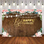 Mocsicka Happy Retirement Backdrop Flowers and Wooden Floor Photo Background-Mocsicka Party