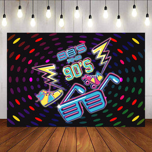Mocsicka 80s and 90s Party Backdrop Skateboard shoes and sunglasses Background-Mocsicka Party