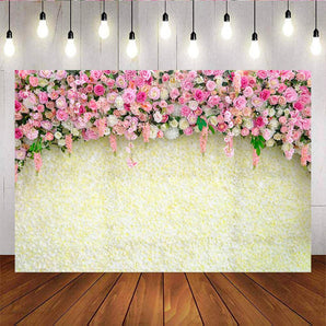 Mocsicka Wedding Backdrop Pink Rose Flower Wall Bridal Shower Background-Mocsicka Party