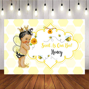Mocsicka Sweet as can Bee Party Decor Royal Honey Bee Baby Shower Back Ground-Mocsicka Party