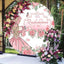 Mocsicka 15th Girl Birthday Party Decor Pink Princess Flowers Round Cover-Mocsicka Party