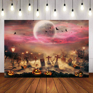 Mocsicka Autumn Pumpkin Halloween Backdrop-Mocsicka Party