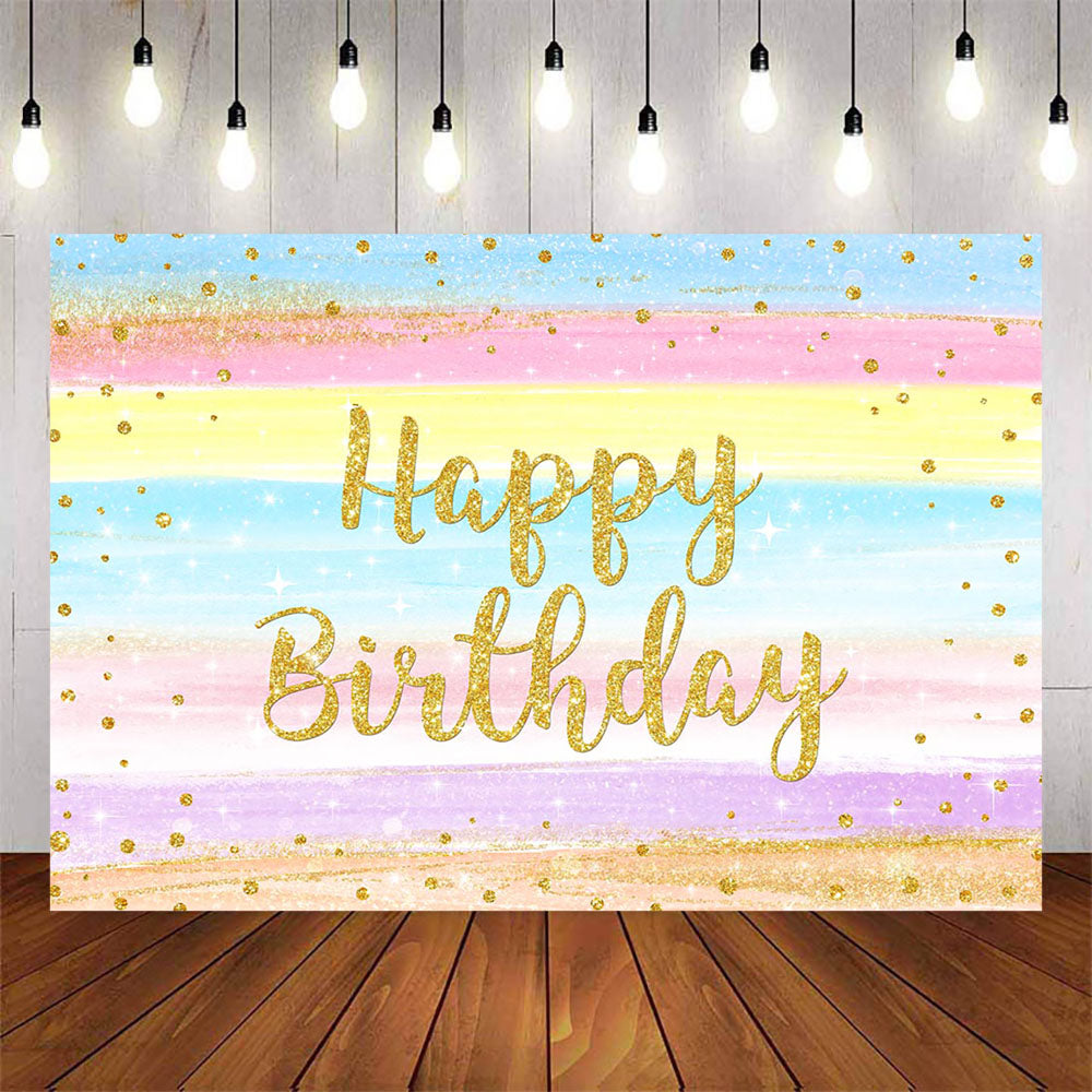 Mocsicka Colored Crayons Happy Birthday Backdrop-Mocsicka Party