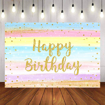 Mocsicka Colored Crayons Happy Birthday Backdrop-Mocsicka Party
