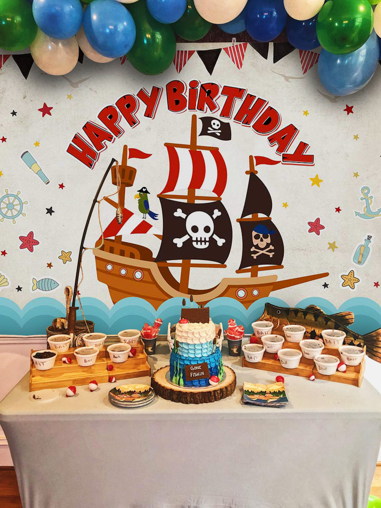 Mocsicka Pirate Ship Happy Birthday Backgrounds-Mocsicka Party
