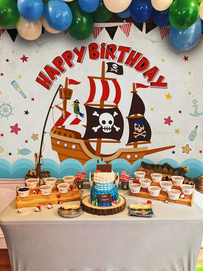Mocsicka Pirate Ship Happy Birthday Backgrounds-Mocsicka Party