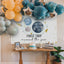 Mocsicka Colorful First Trip Around the Sun Blue Planet Baby Shower Backdrop-Mocsicka Party
