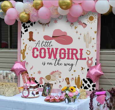 Mocsicka a Little Cowgirl is on the Way Baby Shower Backdrop-Mocsicka Party