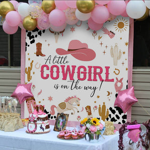 Mocsicka a Little Cowgirl is on the Way Baby Shower Backdrop-Mocsicka Party