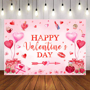 Mocsicka Happy Valentine's Day Backdrop Pink Photo Background-Mocsicka Party