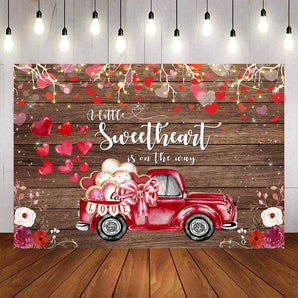 Mocsicka Our Little Sweet Heart is on the Way Baby Shower Backdrop Valentine's Day-Mocsicka Party