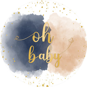 Mocsicka Oh Baby Baby Shower Party Round Cover