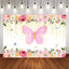 Mocsicka Butterflies and Flowers Baby Shower Party Backgrounds-Mocsicka Party