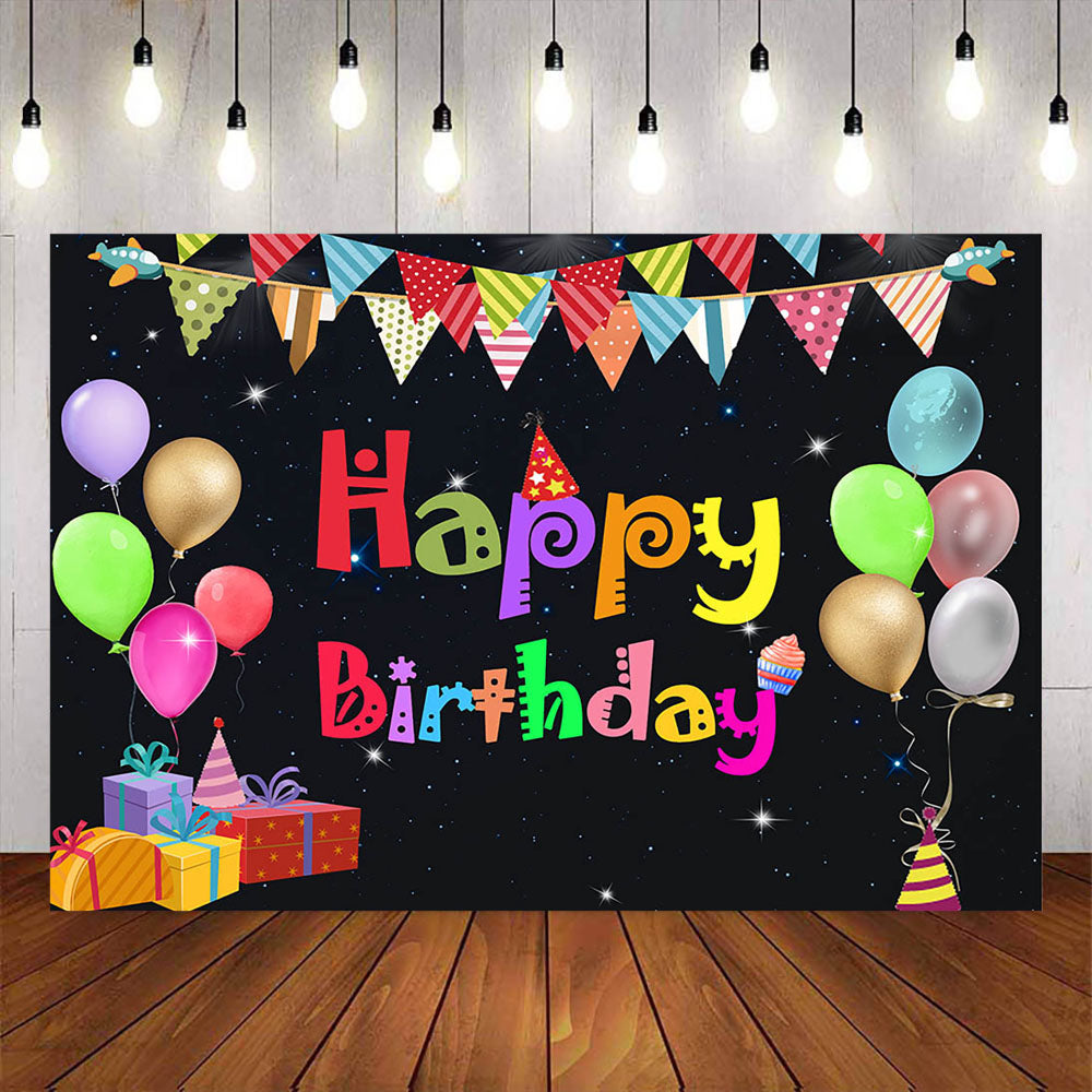 Mocsicka Balloons and Gifts Happy Birthday Party Backdrops-Mocsicka Party