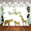 Mocsicka Oh Baby Backdrop Golden Animals Baby Shower Party Banners-Mocsicka Party