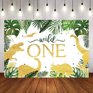 Mocsicka Wild One Golden Animal Plam Leaves Birthday Party Prop-Mocsicka Party