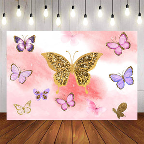 Mocsicka Butterflies Theme Happy Birthday Party Backgrounds-Mocsicka Party