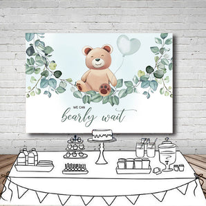 Mocsicka We can Bearly Wait Baby Shower Party Backdrop