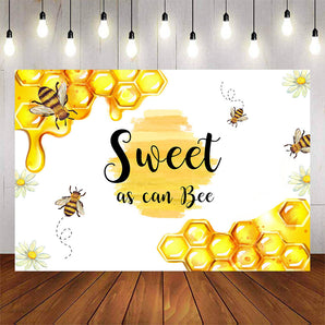 Mocsicka Sweet as can Bee Baby Shower Party Backdrop-Mocsicka Party