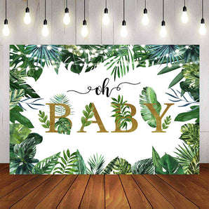 Mocsicka Plam Leaves Oh Baby Shower Party Banners-Mocsicka Party