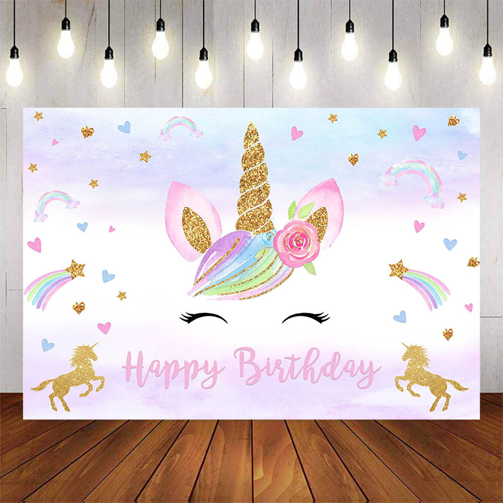 Mocsicka Unicorn Theme Happy Birthday Banners-Mocsicka Party