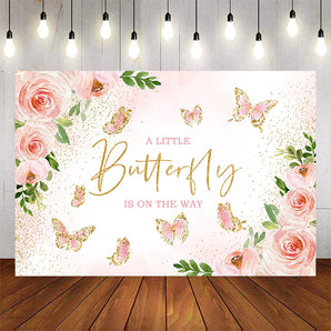 Mocsicka A Little Butterfly is on the Way Baby Shower Banners-Mocsicka Party