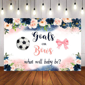 Mocsicka Goals or Bows Gender Reveal Flowers Background-Mocsicka Party