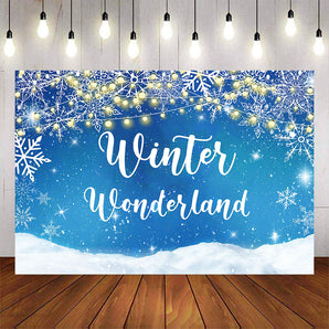 Mocsicka Winter Wonderland Snowflakes Birthday Background