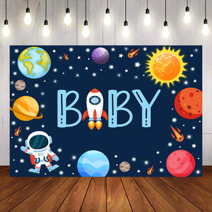 Mocsicka Space Astronaut Baby Shower Party Banners-Mocsicka Party
