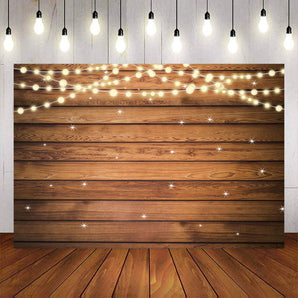 Mocsicka Wooden Board Glowing Dots Theme Party Backdrop-Mocsicka Party