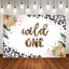 Mocsicka Pink Leopard Wild One Birthday Backdrop-Mocsicka Party