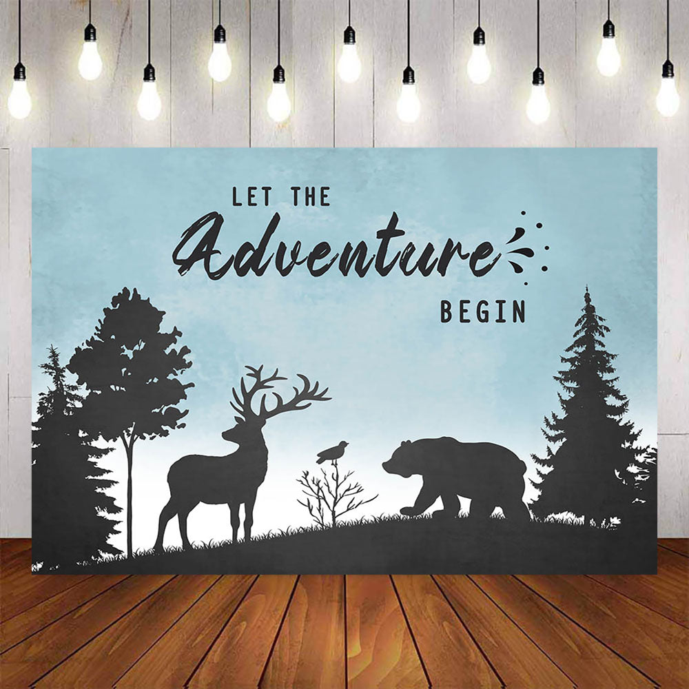Mocsicka Let the Adventure Begin Theme Baby Shower Background-Mocsicka Party