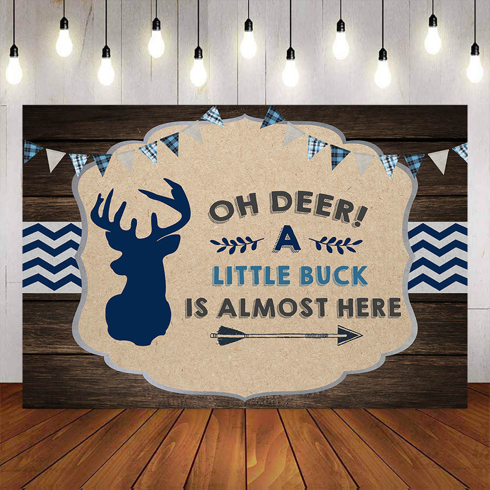 Mocsicka Oh Deer A Little Buck is Almost Here Baby Shower Backdrop-Mocsicka Party