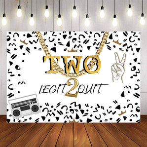 Mocsicka Two Legit Quit Gold Chain and Retro Radio Backdrop-Mocsicka Party