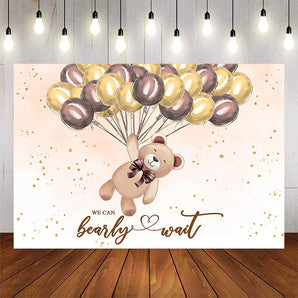 Mocsicka We can Bearly Wait Little Bear and Balloons Baby Shower Background-Mocsicka Party
