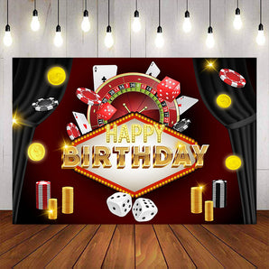 Mocsicka Casino Chips and Dice Happy Birthday Backdrop-Mocsicka Party