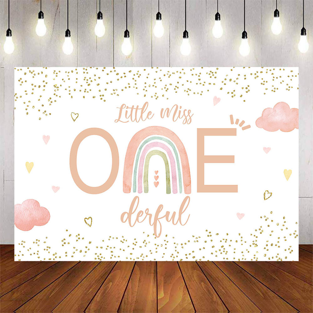 Mocsicka Little Miss Onederful Rainbow Theme Birthday Background-Mocsicka Party