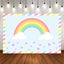 Mocsicka Rainbow Stripes and Purple Love Birthday Background-Mocsicka Party