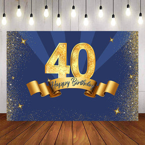 Mocsicka Golden Dots Forty Happy Birthday Party Background-Mocsicka Party
